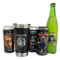 Kit Presente 4 Cervejas Iron Maiden + Copo Térmico 500Ml