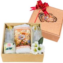 Kit Presente Aromático Luxo Saboneteira Difusor Vela Toalha
