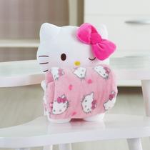 Kit Presente Baby Manta com Bichinho de Pelúcia Hello Kitty Laço Pink BENE CASA