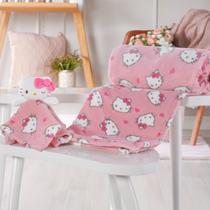 Kit Presente Bebês Manta Estampada e Naninha Hello Kitty Pink BENE CASA Kit Presente Bebês Manta Estampada e Naninha Hello Kitty Pink BENE CASA