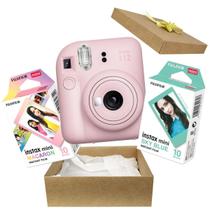 Kit Presente Câmera Instax Mini 12 Com Filme 10 Macaron + Filme 10 Sky blue Rosa