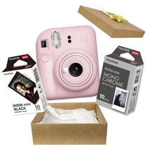 Kit Presente Câmera Instax Mini 12 Com Filme Preto Branco + Filme Preto Rosa