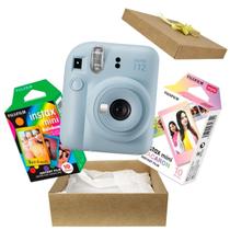 Kit Presente Câmera Instax Mini 12 Com Filme Rainbow + Filme Macaron Azul