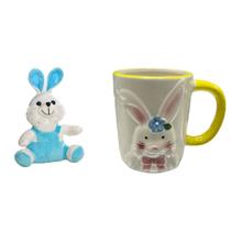 Kit Presente Caneca De Páscoa 330ml + Coelho Sortido 15cm