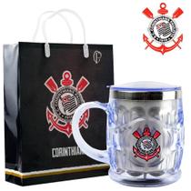 Kit Presente Caneca Térmica Sacola Corinthians Cristal 450ml