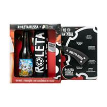 Kit Presente Cerveja Roleta Russa Pilsen Faca Inox Avental
