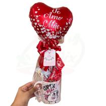 Kit Presente Cesta Com Caneca Decorativa Balão Dia Das Mães