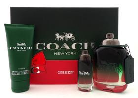 Kit Presente COACH Green Masculino 3 Peças EDT 100ml Gel de Banho