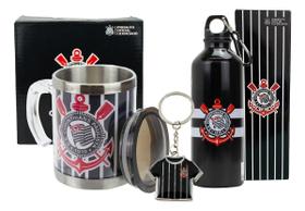 Kit Presente Corinthians Caneca Térmica + Garrafa + Chaveiro