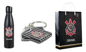 Kit Presente Corinthians - Garrafa - Chaveiro E Sacola De Presente