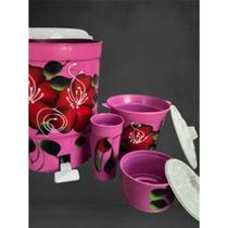 Kit presente cozinha lixeira porta detergente porta sabão e lixo de pia decoração a mão