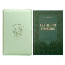 Kit presente dia das mães - bíblia c zíper courosoft verde + livro uma vida com propósitos (ed. luxo capa dura) - Kit de Livros