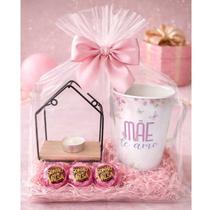 Kit Presente Dia das Mães Caneca Plástico 430ml Luminária Porta Vela Camiseta T-shirt Chocolate Kit Presente Dia das Mães Caneca Plástico 430ml Luminária Porta Vela Camiseta T-shirt Chocolate