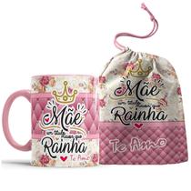 kit presente dia das mães caneca rosa alça interior saquinho - Elicomics