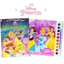 Kit Presente Disney Princesas: Aquarela + Almanaque Encantando de Férias - 2 livros - EDITORA DCL