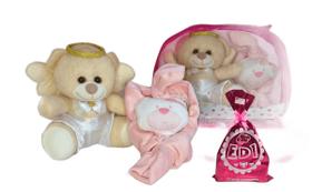 Kit Presente do Bebê Recém Nascido Maternidade Chá Fraldas Revelação Naninha Rosa Ursinho Anjo Kit Presente do Bebê Recém Nascido Maternidade Chá Fraldas Revelação Naninha Rosa Ursinho Anjo