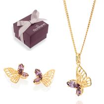 Kit Presente Feminino Colar + Brincos + Pingentes Com Embalagem Linda Rommanel