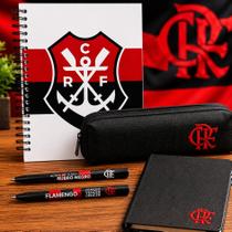 Kit Presente Flamengo Oficial Branco Caderno, Estojo e Canetas Licenciadas Kit Presente Flamengo Oficial Branco Caderno, Estojo e Canetas Licenciadas