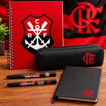 Kit Presente Flamengo Oficial Vermelho Caderno, Estojo e Canetas Licenciadas Kit Presente Flamengo Oficial Vermelho Caderno, Estojo e Canetas Licenciadas