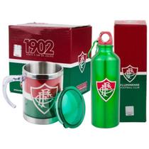 Kit Presente Fluminense Caneca Termica+ Garrafa Inox Oficial