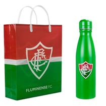 Kit Presente Fluminense Garrafa Alumínio 600ml Sacola