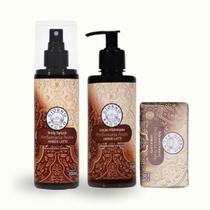 Kit Presente Fragrancia Arabe Loção Hidratante Sabonete e Body Splash Giorno Bagno Perfume:Rose Oud