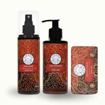 Kit Presente Fragrancia Arabe Loção Hidratante Sabonete e Body Splash Giorno Bagno Perfume:Rose Oud