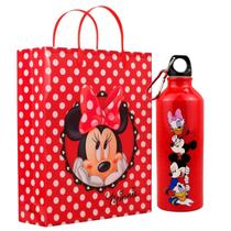 Kit Presente Garrafa Inox 500 Ml Sacola Menina Minnie Mouse - Disney