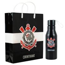 Kit Presente Garrafa Inox 600 ML Sacola Torcedor Corinthians