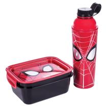 Kit Presente Garrafa Marmita Hermética Homem Aranha Plasútil Kit Presente Garrafa Marmita Hermética Homem Aranha Plasútil