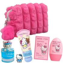 Kit Presente Infantil Hello Kitty Protetor +Colonia+Hidratante +Necessaire