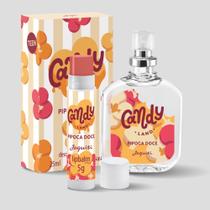 Kit Presente Jequiti Candy Land Pipoca Doce Colônia 25ml + Lipbalm 4g