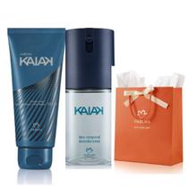 Kit Presente Kaiak Masculino Body Splash 100ml + Creme 2 em 1 Pré e Pós Barba Natura
