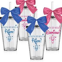 Kit Presente Krystalon - 4 Copos Convite Pajem E Daminha