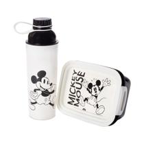 Kit Presente/Lanche Garrafa Vip 660ml Marmita Hermética c/ Compartimento 850ml Mickey - Plasútil