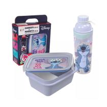 Kit Presente/Lanche Garrafa Vip 660ml Marmita Hermética c/ Compartimento 850ml Stitch - Plasútil Kit Presente/Lanche Garrafa Vip 660ml Marmita Hermética c/ Compartimento 850ml Stitch - Plasútil