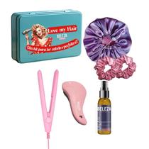 Kit presente Love my Hair com mini pranchinha