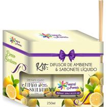 Kit Presente Mães Perfume de Ambiente e Sabonete Líquido Limão Siciliano - Tropical Aromas