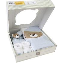 Kit Presente Manta Blanket e Sapatinhos ZIP URSO Azul Kit Presente Manta Blanket e Sapatinhos ZIP URSO Azul