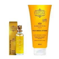 Kit Presente Masculino Perfume Hidratante Fortune Amakha Kit Presente Masculino Perfume Hidratante Fortune Amakha