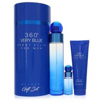 Kit Presente Masculino Perry Ellis 360 Very Blue 100 Ml EDT+7 Ml Mini Edt+90 Ml Gel De Banho Kit Presente Masculino Perry Ellis 360 Very Blue 100 Ml EDT+7 Ml Mini Edt+90 Ml Gel De Banho