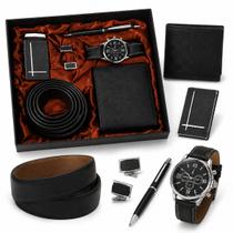 Kit Presente Masculino Relógio Carteira Cinto Dia Dos Pais -