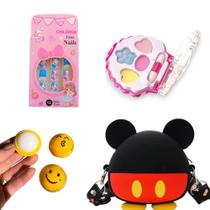 Kit Presente Menina Maquiagem Acessórios e Bolsa de Silicone Persoangem Kit Presente Menina Maquiagem Acessórios e Bolsa de Silicone Persoangem