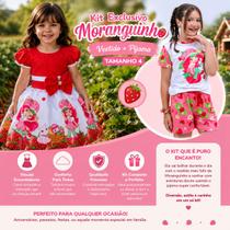 Kit Presente Moranguinho Vestido + Pijama Infantil Tamanho 4 Kit Presente Moranguinho Vestido + Pijama Infantil Tamanho 4
