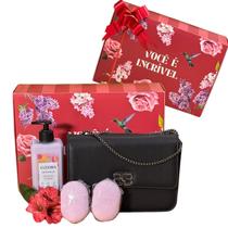 Kit Presente Mulher Feminino Com Bolsa Hidratante E Sabonete