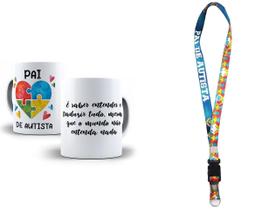 Kit Presente Pai De Autista Caneca Chaveiro E Cordão Puzzle