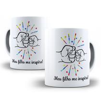 Kit Presente Pai de Autista Meu filho me Inspira com Caneca + Chaveiro