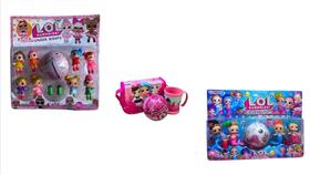 kit presente para menina bonecas LOL 4 lol sereia/8 LOL OMG/1 bolsa com caneca e esfera supresa