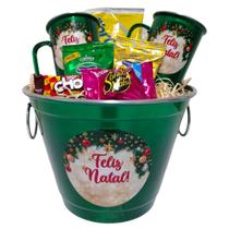 Kit Presente Para Natal Com Balde de gelo e Caneca de Alumínio Personalizado Feliz Natal Kit Presente Para Natal Com Balde de gelo e Caneca de Alumínio Personalizado Feliz Natal