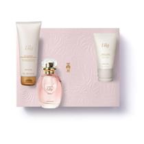 Kit Presente Perfume L'eau De Lily Soleil 75ml + Geleia Iluminadora E Creme De Mão Completo Dia Das